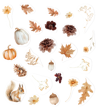 Autumn Botanicals semi-permanent tattoo decal sheet