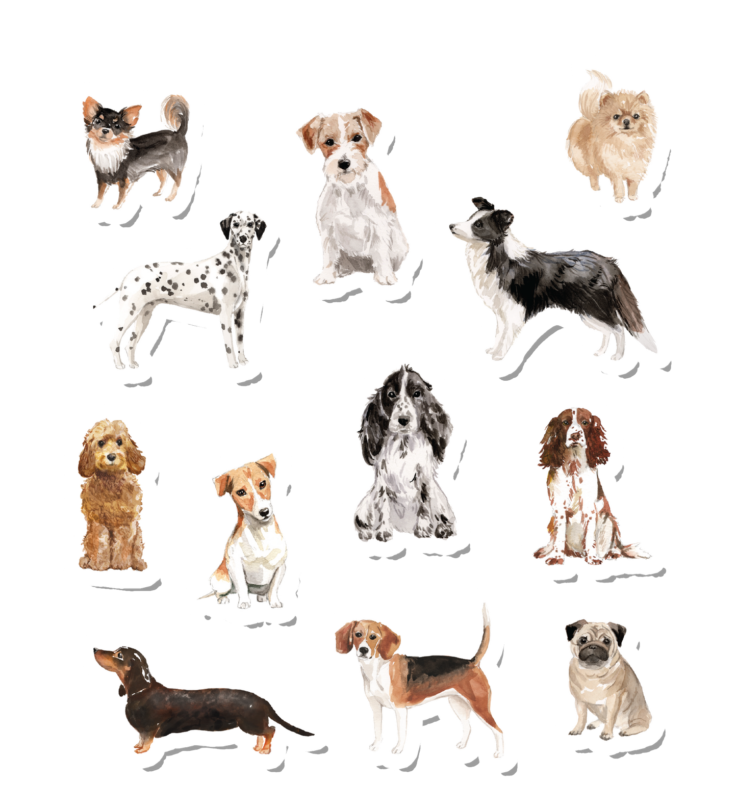 Watercolor dogs