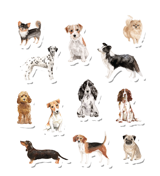 Watercolor dogs